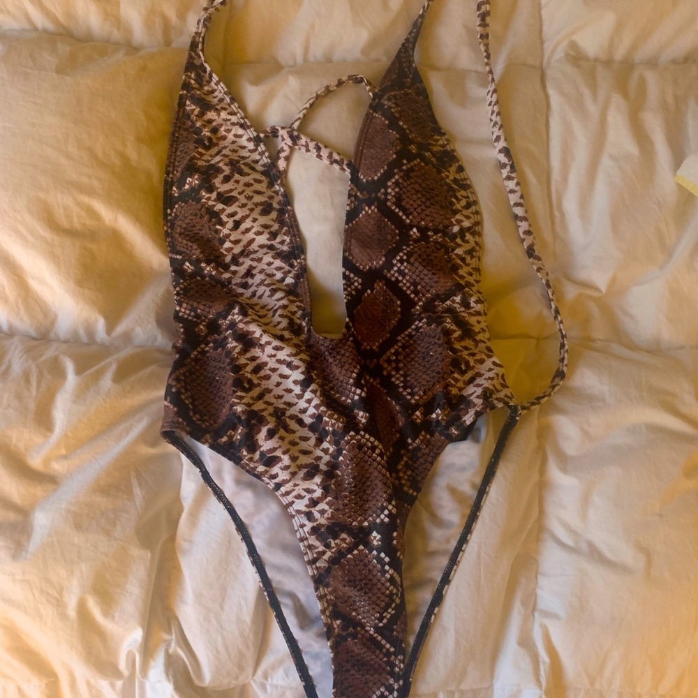 Matte collection Snake skin wrap around swim suit